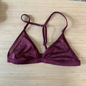 VS Pink Maroon Mesh Bralette